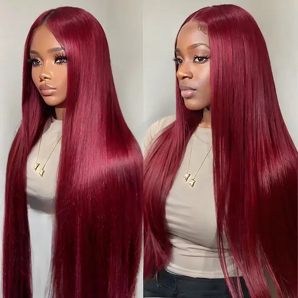 Burgundy HD Straight Lace Front