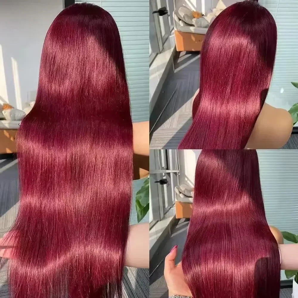 Burgundy HD Straight Lace Front