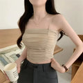 Top Women Sexy Shirts Sleeveless Tube Tops girls Tops With Suspenders Lady White Camisole Padded Bras Woman Clothing Corset Top