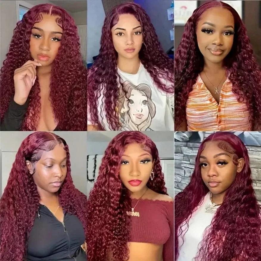 Burgundy Curly