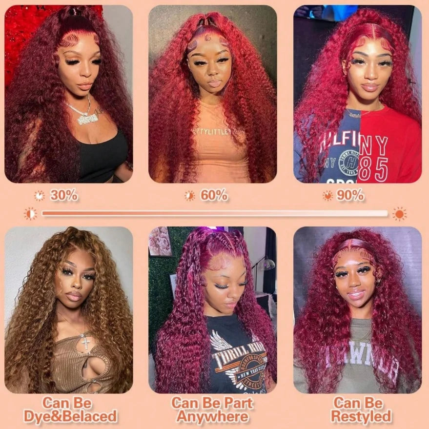 Burgundy Curly
